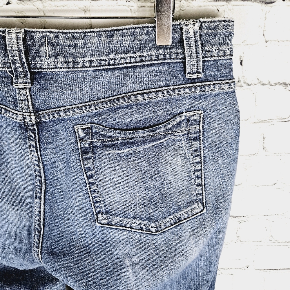 ZARA | embellished pocket mid rise slim-straight tall/long jeans